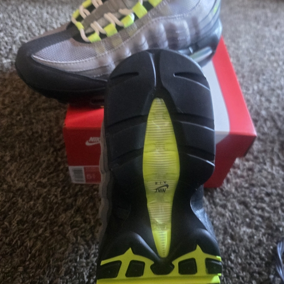 Nike Kids Grey & Neon Green Athletic Sneakers